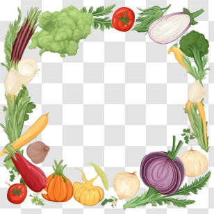 World Food Day - Assorted Vegetable Border Design Transparent PNG