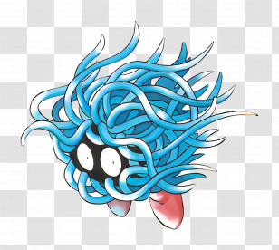 Tangela - Blue Tangled Cartoon Creature Transparent PNG