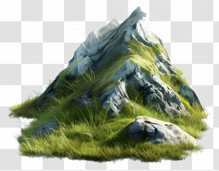 Mountain Grass - Green Mountain With Grass Illustration Transparent PNG