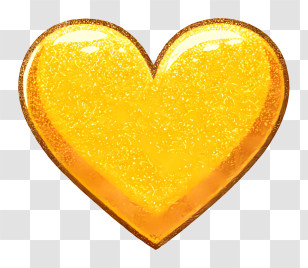 Sparkling Heart Emoji - Yellow Heart With Glitter Transparent PNG
