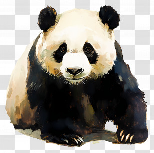 Panda Bear - Watercolor Giant Panda Illustration Transparent PNG