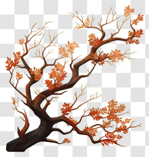 Bare Tree Branches - Gnarled Autumn Tree Branch Transparent PNG