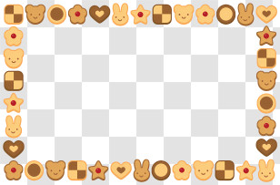 Dessert Frame - Cute Cookie Border Frame Transparent PNG