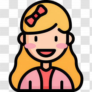 Baby Girl - Cartoon Girl With Bow Avatar Transparent PNG