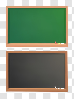 Chalkboard - Green And Black Chalkboards With Chalk Sticks Transparent PNG