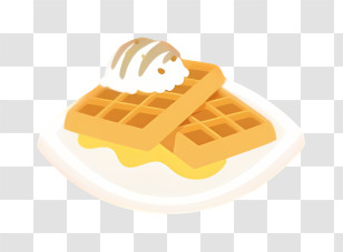 Food - Delicious Waffles With Butter And Ice Cream Transparent PNG