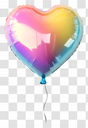 Love Balloon - Colorful Heart Balloon Illustration Transparent PNG