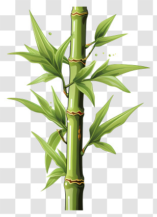 Hand Drawn Bamboo Stem - Green Bamboo Plant Illustration Transparent PNG