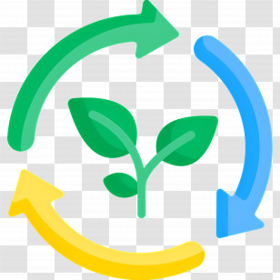 Recycle Leaves - Recycling Symbol With Plant Transparent PNG