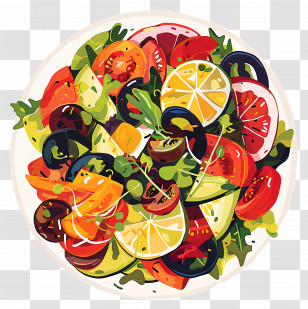 Mexican Salad - Vibrant And Colorful Vegetable Salad Plate Transparent PNG