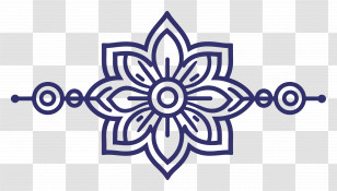 Rakhi - Blue Floral Pattern Design Transparent PNG