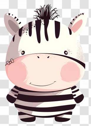 Cute Cartoon Zebra - Cute Striped Zebra Cartoon Transparent PNG