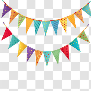 Party Pennants
 - Colorful Bunting Flags For Celebrations Transparent PNG