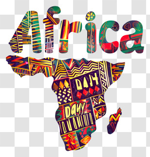 Africa Day - Colorful Africa Map With Patterns Transparent PNG