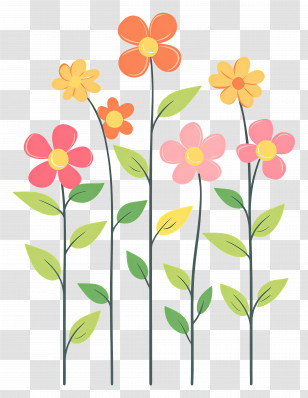 Flower Banner - Colorful Spring Flowers Transparent PNG