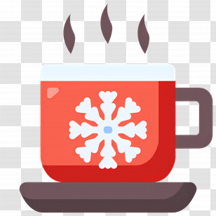 Christmas Hot Chocolate - Red Festive Snowflake Mug For Winter Drinks Transparent PNG