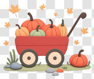 Pumpkin Wagon - Stylized Pumpkin Wagon Transparent PNG