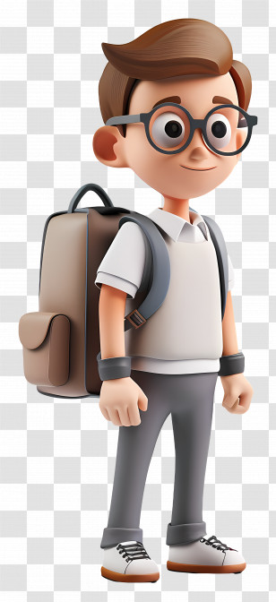 School Student - Cartoon Boy With Backpack Illustration Transparent PNG