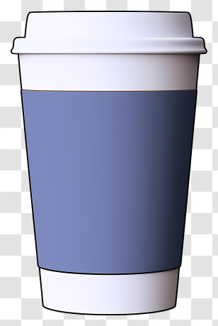 Disposable Cup - Minimalist Blue Sleeve Takeaway Coffee Cup Transparent PNG