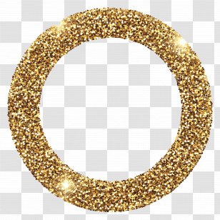 Glitter Frame - Glittering Golden Circle Frame Transparent PNG