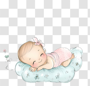 Welcome Baby - Sleeping Baby On Soft Pillow Transparent PNG