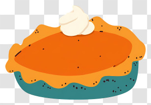 Pumpkin Pie - Pumpkin Pie With Whipped Cream Transparent PNG