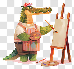 Alligator Artist - Crocodile Artist At Work Transparent PNG