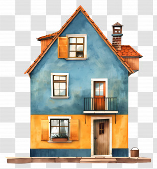 House Real Estate - Colorful Two-Story House Transparent PNG