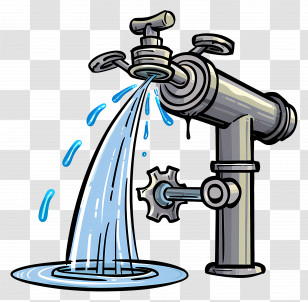 Water Sprinkler - Water Flowing From Faucet Transparent PNG