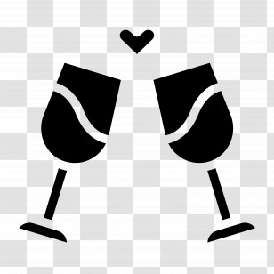 Clinking Wine Glasses Icon - Clinking Wine Glasses Icon For Celebration Transparent PNG