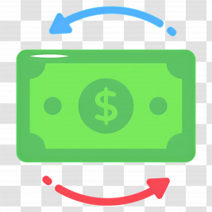 Investment Flow - Dollar Bill With Bidirectional Arrows Icon Transparent PNG