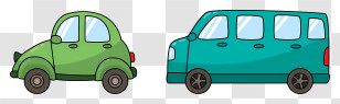 Car Comparison - Green And Blue Cartoon Cars Transparent PNG