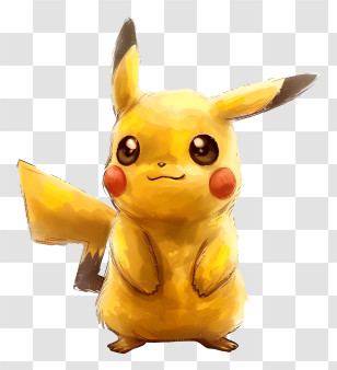 Pikachu - Cute Yellow Cartoon Rodent With Red Cheeks Transparent PNG