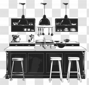 Kitchen - Modern Kitchen Interior Transparent PNG