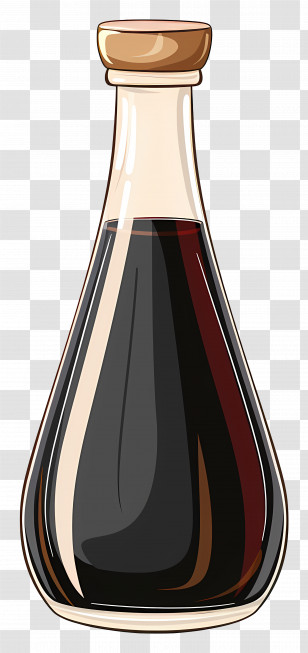 Soy Sauce - Glass Sauce Bottle With Wooden Lid Transparent PNG
