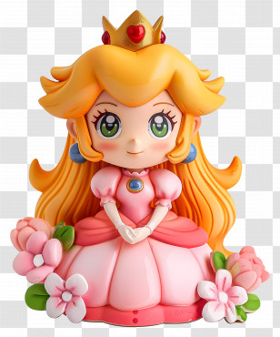 Princess Peach - Charming Princess With Golden Curls Illustration Transparent PNG