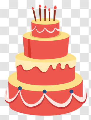 Wedding Cake - Layered Birthday Cake With Candles And Icing Transparent PNG