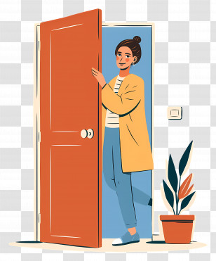Woman Opening The Door - Woman Entering Home Transparent PNG