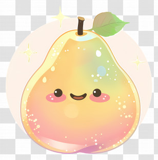 Cartoon Pear - Cute Smiling Pear Cartoon Transparent PNG