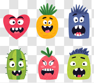 Crazy Emoji - Cute Cartoon Faces With Fun Expressions Transparent PNG