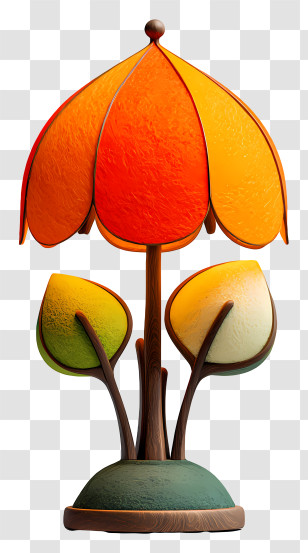 Table Lamp - Orange Decorative Lamp Transparent PNG