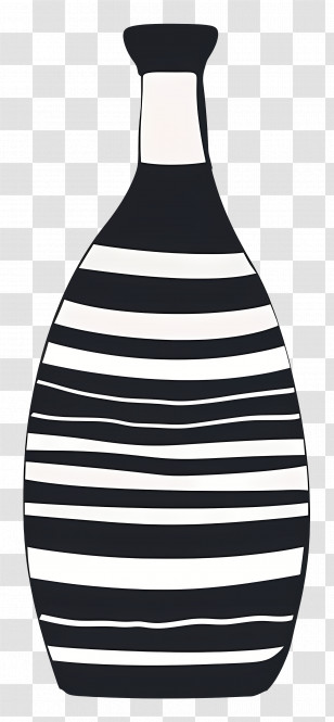 Bottle - Striped Black And White Bottle Design Transparent PNG