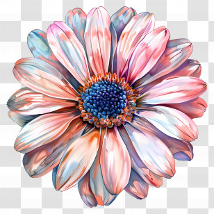 Transvaal Daisy - Artistic Colorful Daisy Flower Illustration Transparent PNG