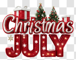 Text Christmas In July - Christmas In July Celebration Transparent PNG