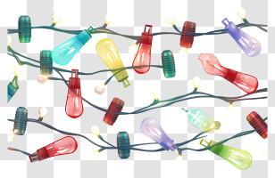 Coloured Light Bulbs - Colorful String Lights For Decoration Transparent PNG