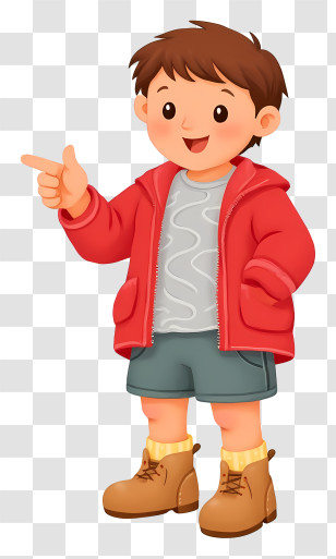 Cute Boy Wearing Jacket - Boy Cartoon In Blue Jacket Transparent PNG