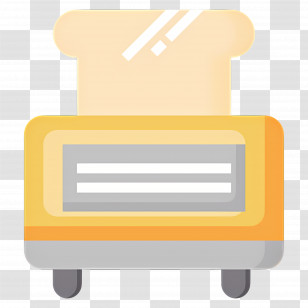 Toaster - Yellow Toaster With Bread Slice Illustration Transparent PNG