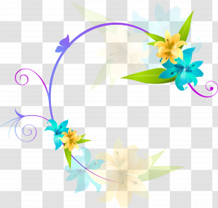 Lily Round Frame Lily Frame Floral Frame Transparent PNG