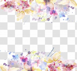 Wedding Invitation Flower Template - Branch - Ink Watercolor Painted Floral Material Transparent PNG