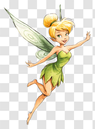 Watercolor Tinkerbell - Fairy Character Illustration Transparent PNG